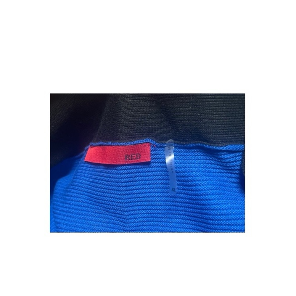 RED Ribbed Open Front Cardigan‎ Sweater - Picture 3 of 4